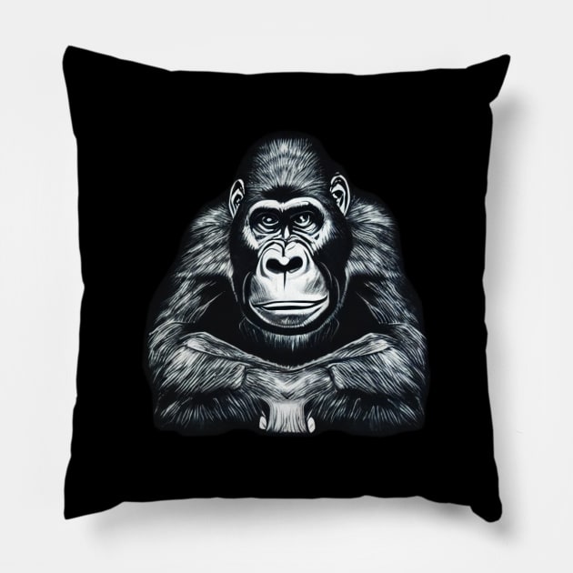 Crouching Gorilla Pillow by PNPTees