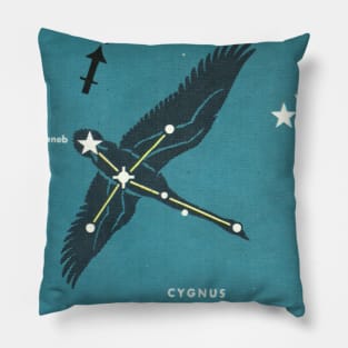 Cygnus Constellation - Vintage Astronomy Illustration Pillow