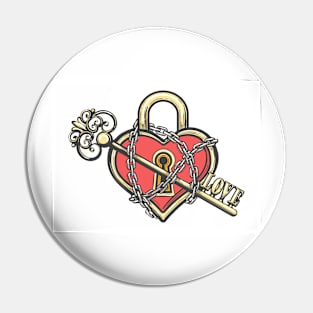 Heart Shaped Lock with a Key Pin