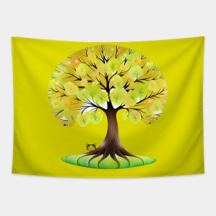 SunnyBlossom the Radiant Arboreal Spirit Tapestry