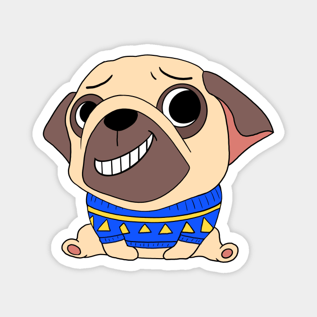 Funny Pug Magnet by IdinDesignShop