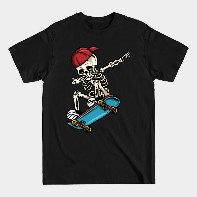 Disover Dabbing Skeleton Skateboard - Dabbing Skeleton - T-Shirt