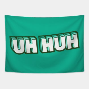 Retro Uh Huh Word Art with Stripes Tapestry