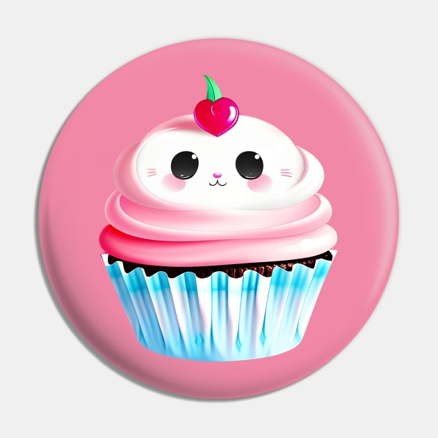 Cotton Candy Dreamie Cupcake Pin by KawaiiNimbus