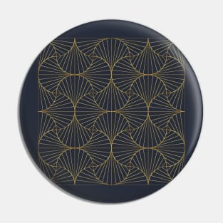 Art Deco luxury arches pattern in navy and gold Pin