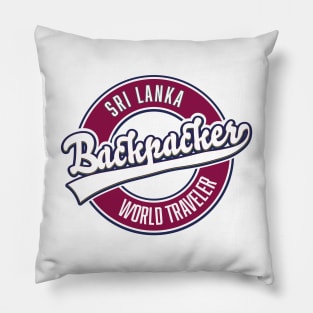 Sir Lanka backpacker world traveler logo Pillow