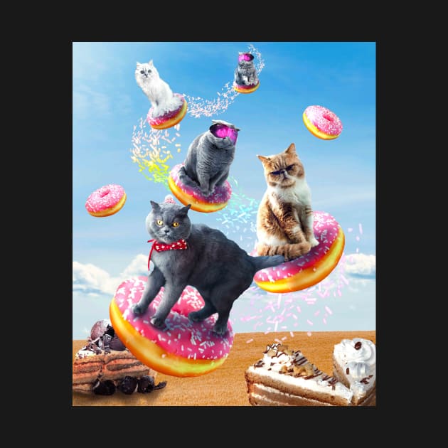 Cat Donut - Cats Riding Donuts by Random Galaxy