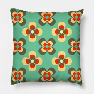 Floral Retro Neck Gator Aqua and Orange Retro Floral Pillow