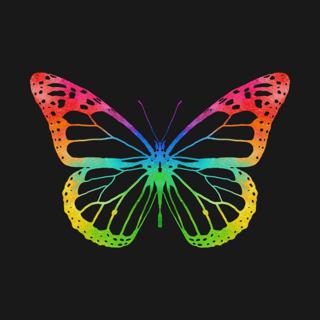 Neon Rainbow Butterfly by SpecialTs