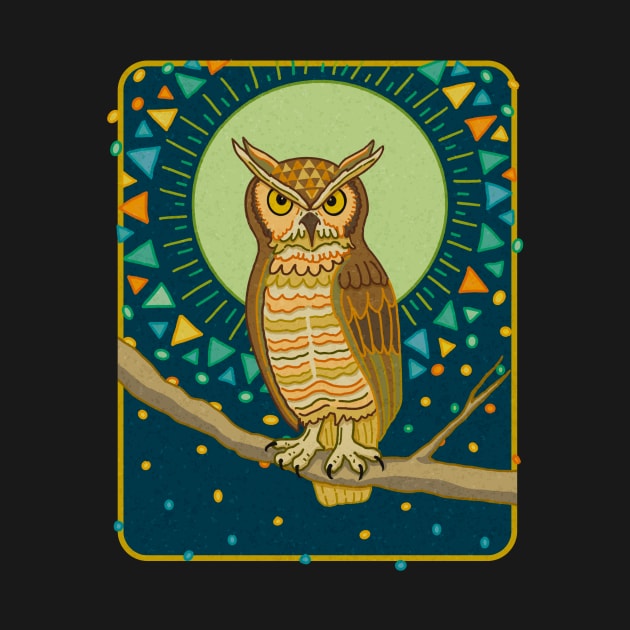 MID CENTURY GOTHIC Great Horned Owl by rorabeenie