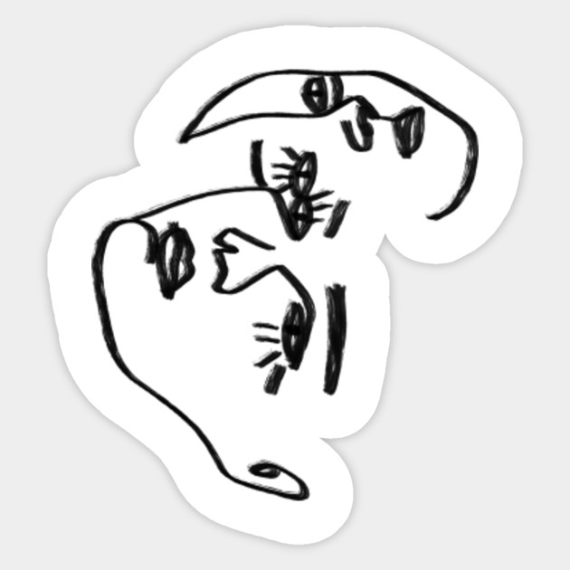 Abstract Faces Abstract Art Sticker Teepublic