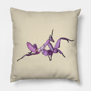 Orchid mantis cartoon illustration Pillow