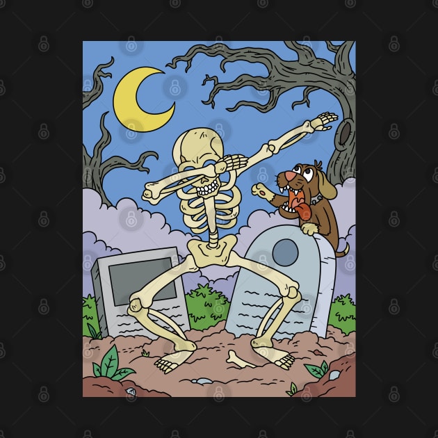 Skelleton Dab Halloween Gift by Konnectd