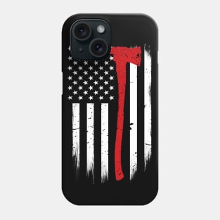 Firefighter Axe Thin Red Line American Flag Phone Case