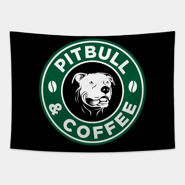 Pitbull and Coffee Tapestry by VBleshka