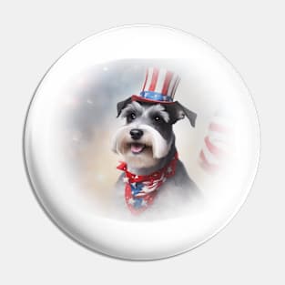 Patriotic Schnauzer Dog Pin