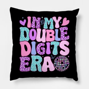 In My Double Digits Era Retro 10 Year Old 10th Birthday Girl Pillow