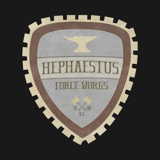 Hephaestus Forge Works retro Greek God logo by Art by Angele G