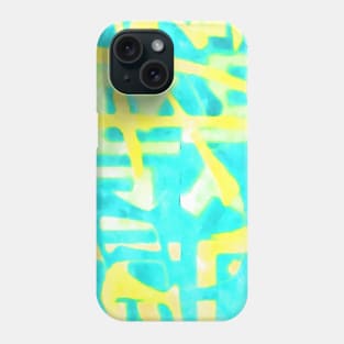 Yellow and aqua blue abstract Phone Case