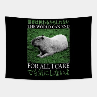 The World Can End Capybara Tapestry