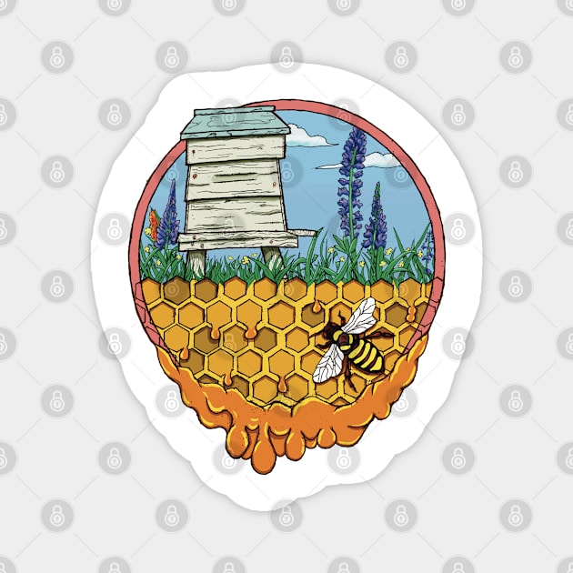 Beehive Magnet by ElderIslesPress