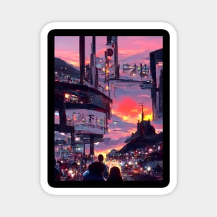 Calm Night Citylight Magnet