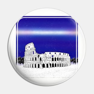 Colosseum black and white illustration Pin