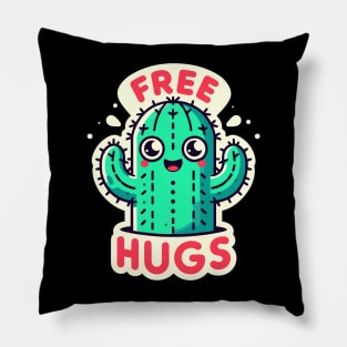 Happy Free Hugs Prickly Cactus Pillow