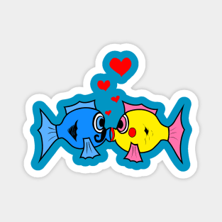 Fish in Love Kissing Magnet