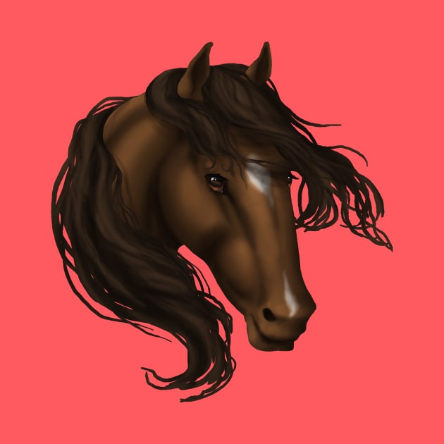 Horse Head - Brown Star Snip by FalconArt