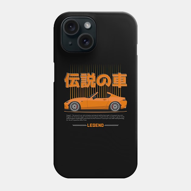 Tuner Orange ND Miata Roadster JDM Phone Case by GoldenTuners