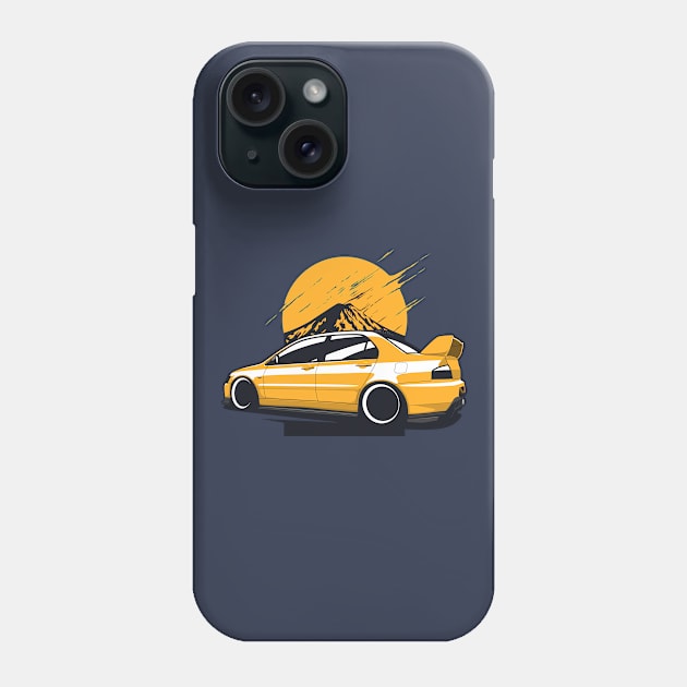 Yellow Lancer EVO 8 Phone Case by KaroCars