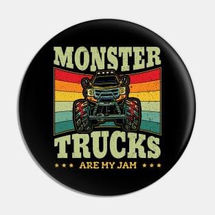 Monster Truck are my Jam Trucker Kids Pin