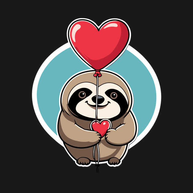 Sloth Heart Balloon - Valentines Day by FluffigerSchuh