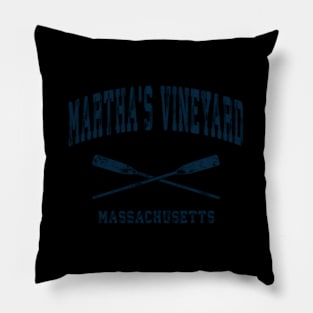 Mha'S Vineyard Massachusetts Nautical Crossed Oar Pillow