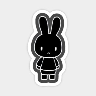 Black monochrome bunny Magnet