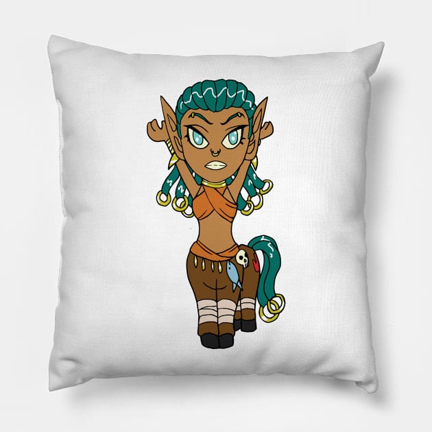 Warrior Centaur Girl CHIBI MONSTER GIRLS Series I Pillow by angelasasser