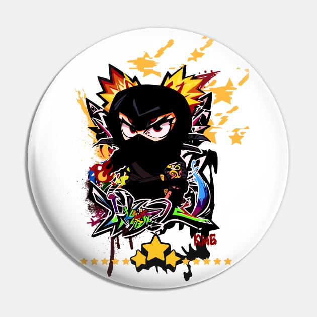 Graffiti Star Ninja Pin by rebelthreads.id