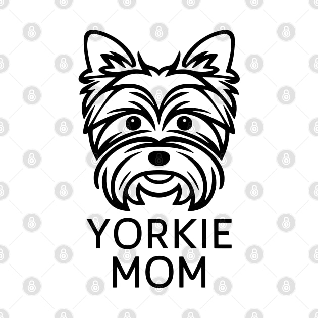 Yorkie Mom Line Art by y2klementine