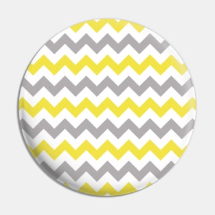 Zigzag Pattern, Chevron Pattern, Yellow, Gray Pin