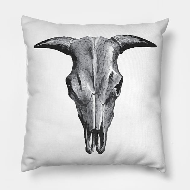 Livestock Cow Skull Head Picture Pillow by KC Happy Shop