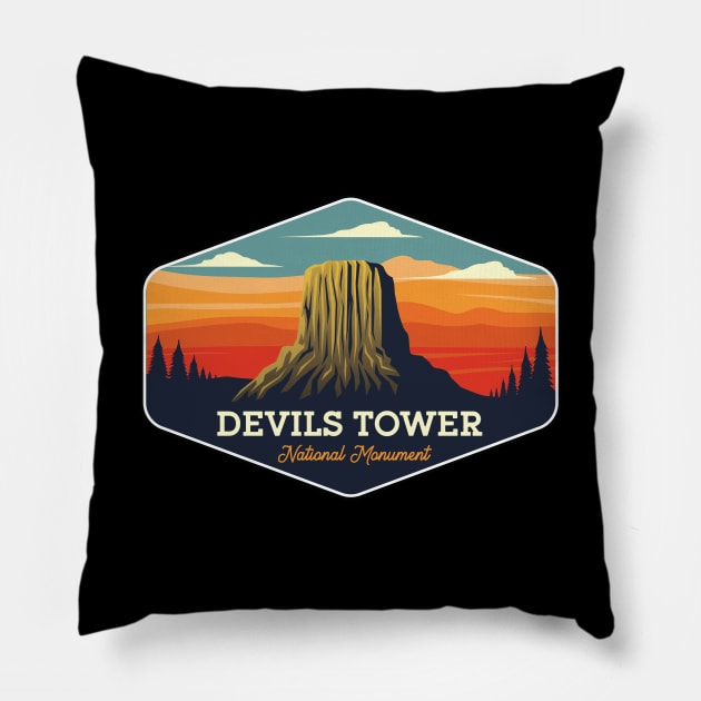 Devils Tower National Monument Pillow by Mark Studio