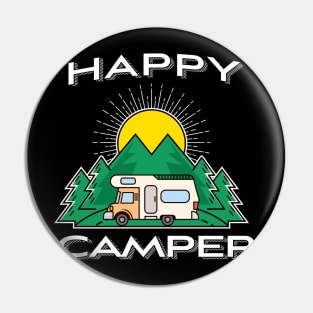 'Happy Camper Caravan' Cool Camping Caravan Pin