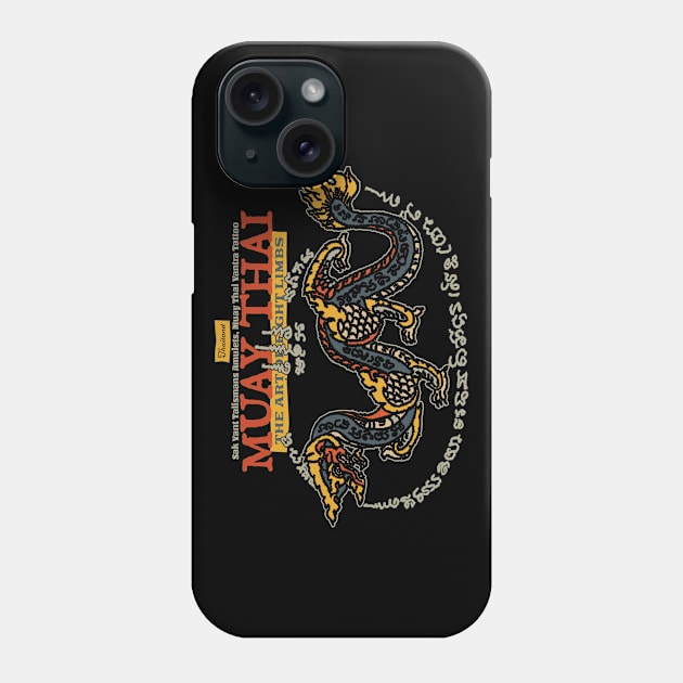 Vintage Muay Thai Tattoo The Serpent Phone Case by KewaleeTee