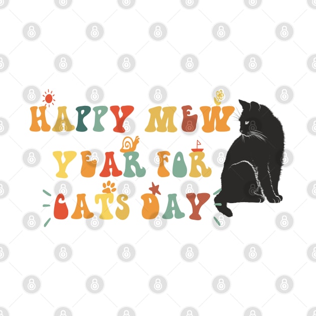 Happy Mew Year for Cats Day, Black cat by Snoozy