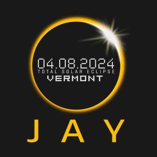 JAY Vermont Total Solar Eclipse April 8 2024 Vermont T-Shirt