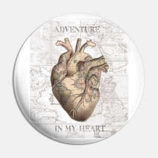 world map heart Pin