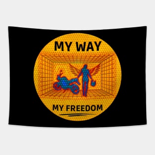 motorcycle my way my freedom Tapestry