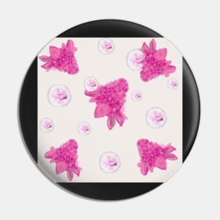 Tropical pink torch Ginger and dandelion pattern Pin