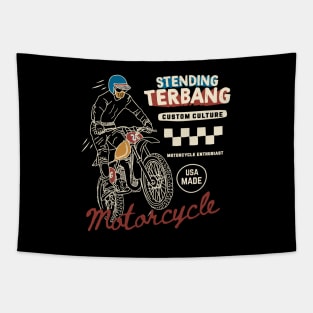 Flying motorcycle custom culture Tapestry